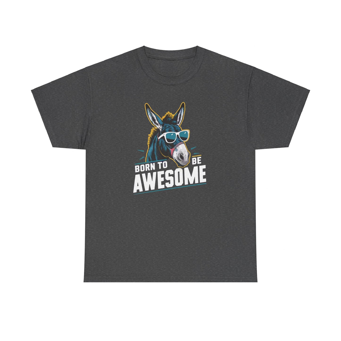 Born to Be Awesome Donkey in Sunglasses T-Shirt – Funny and Stylish Graphic Tee