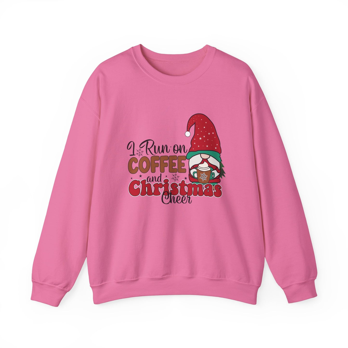 ☕ Stay Cozy in Our "I Run on Coffee and Christmas Cheer" Gnome Sweatshirt 🎄