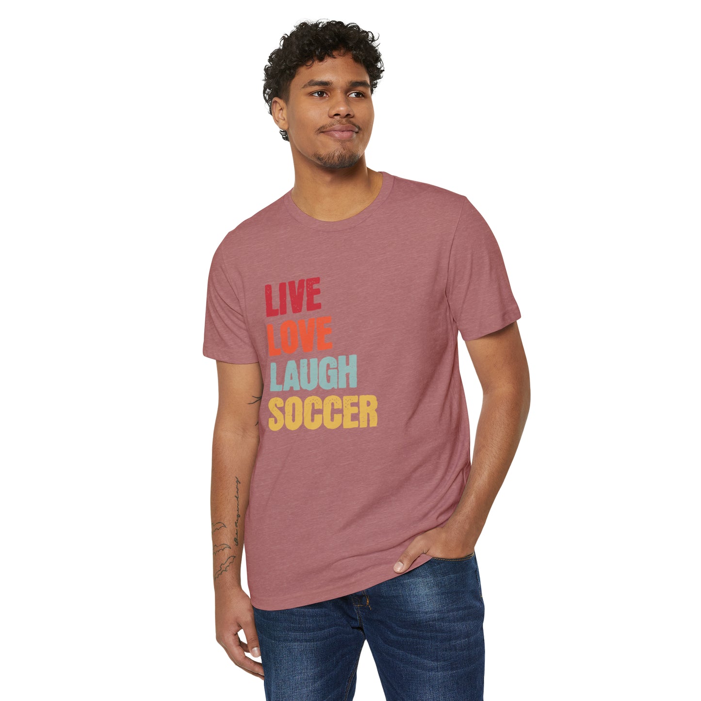 Live Love Laugh Soccer Unisex Recycled Organic T-Shirt