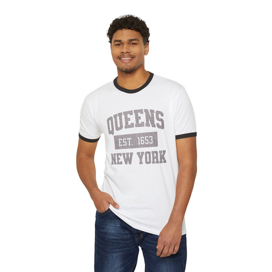 Ringer T-Shirt Bold Queens New York City