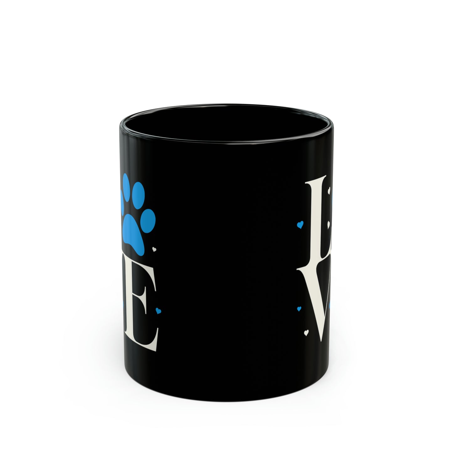 LOVE Paws Black Mug, 11oz or 15oz