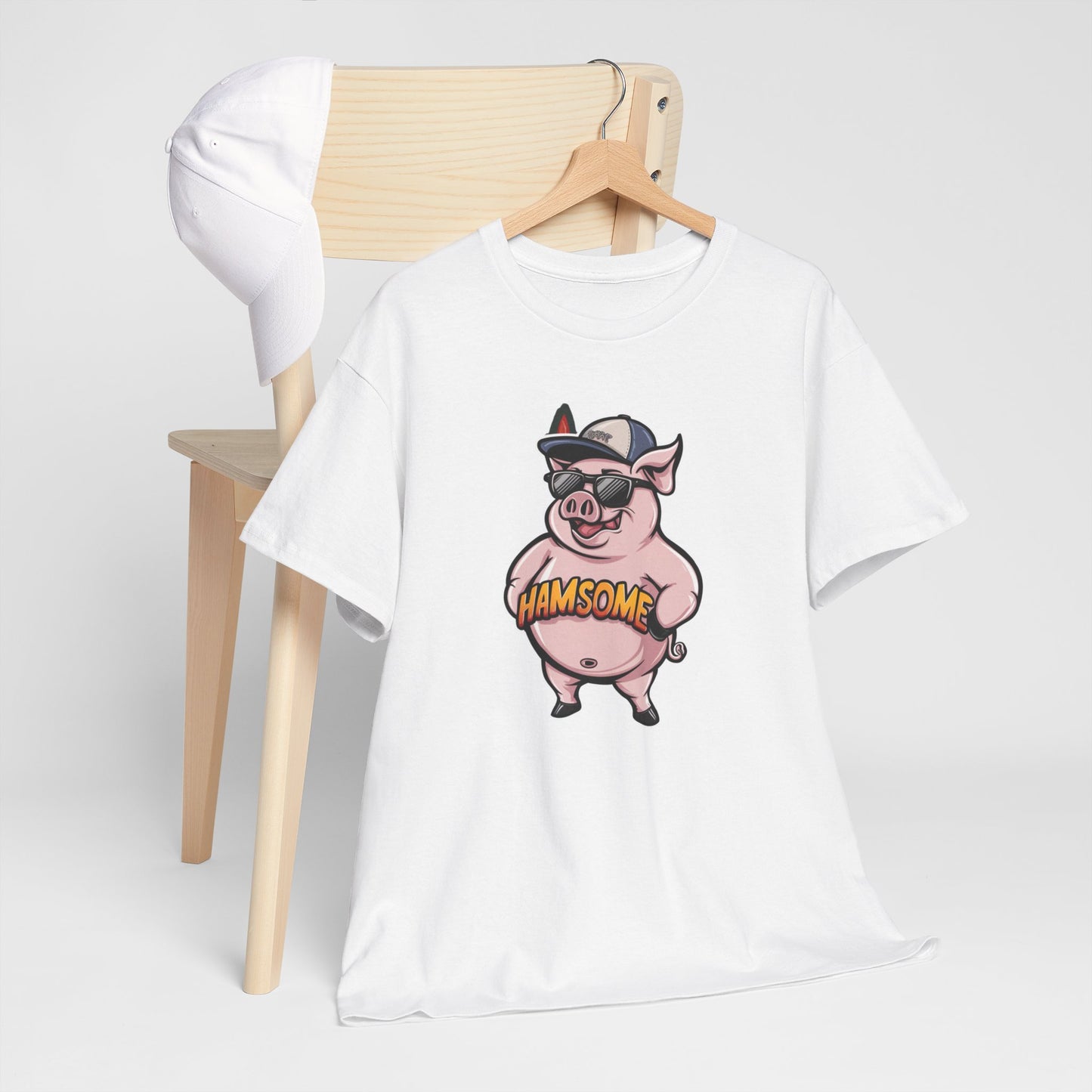 Pig T-shirt, Hamsome Shirt, Cute Animal T-shirt, Funny pig shirt, playful boyfriend tshirt, animal lover shirt, cute pig clothing