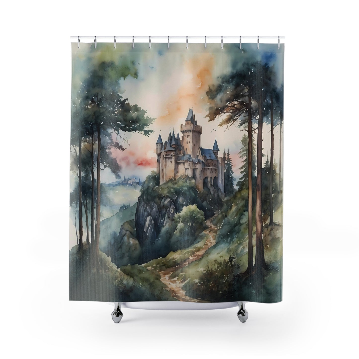 Medievel Castle in the Woods Shower Curtain 71 x 74"