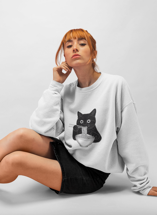 Noodle Cat Shirt, Cat Sweatshirt, Ramen Cat Shirt, Cat Mom Shirt, Cat Tee, Cat Lover Shirt, Animal Lover Tee, Cat Lovers Tee, Gift for Mom