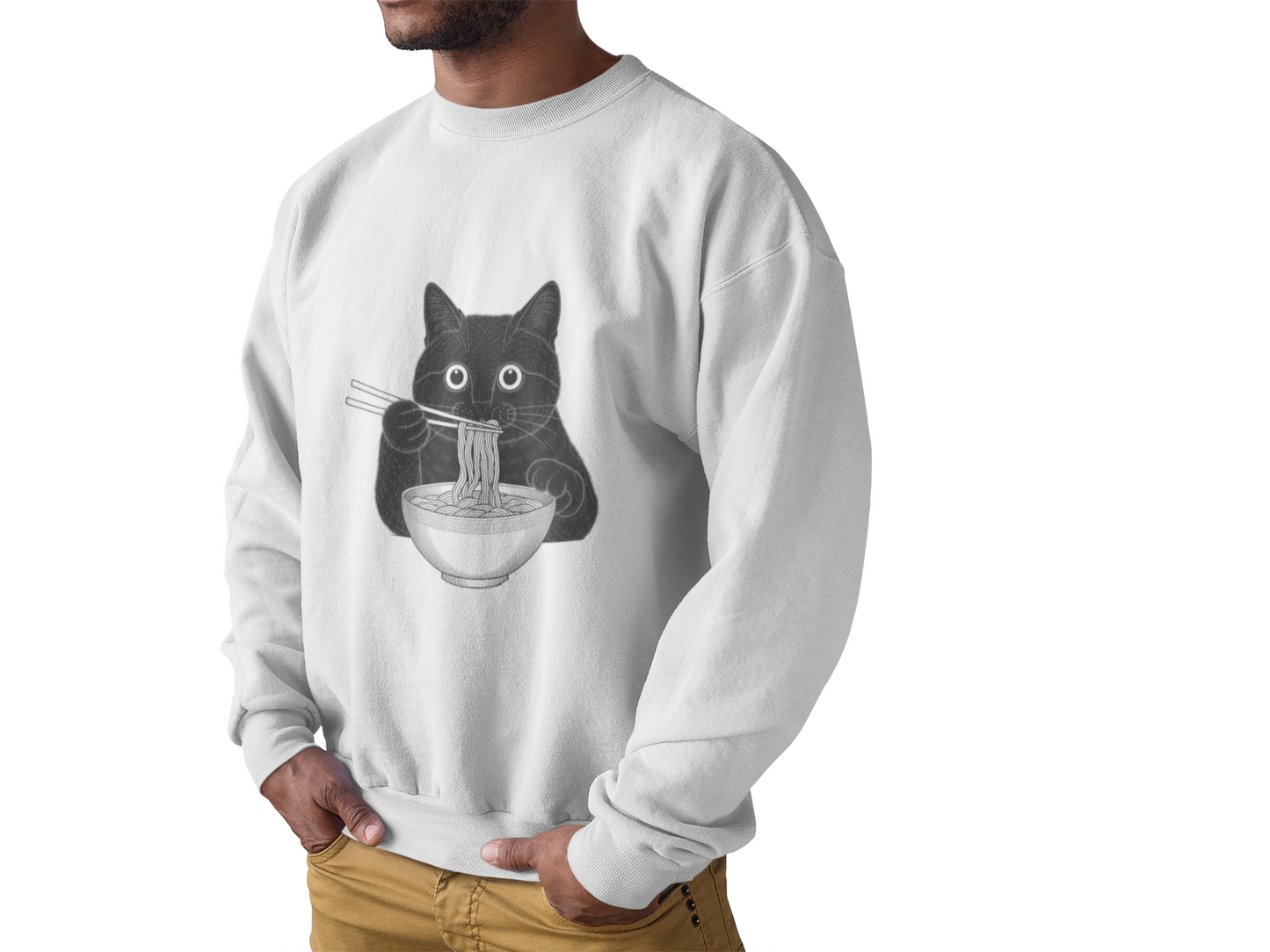Noodle Cat Shirt, Cat Sweatshirt, Ramen Cat Shirt, Cat Mom Shirt, Cat Tee, Cat Lover Shirt, Animal Lover Tee, Cat Lovers Tee, Gift for Mom
