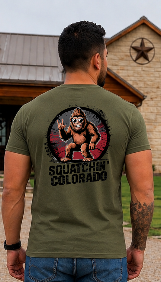Bigfoot Cabin Vibes T‑Shirt — Retro Sasquatch Camping Graphic Tee