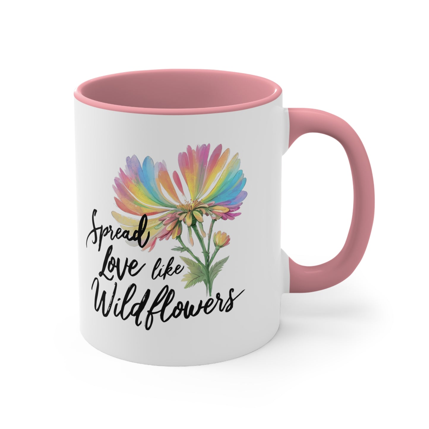 Spread Love Like Wildflowers LGBT Pride Rainbow 11oz Coffee Mug LGBTQ