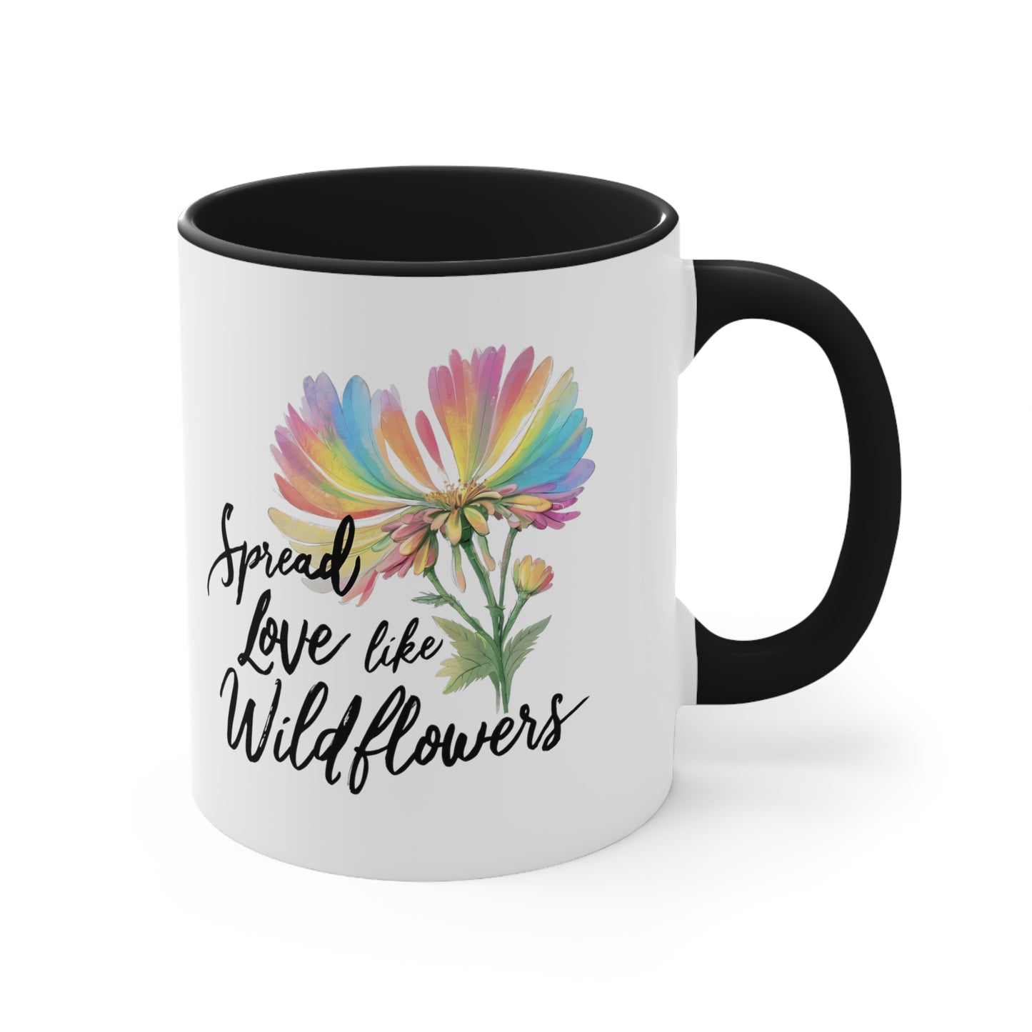 Spread Love Like Wildflowers LGBT Pride Rainbow 11oz Coffee Mug LGBTQ