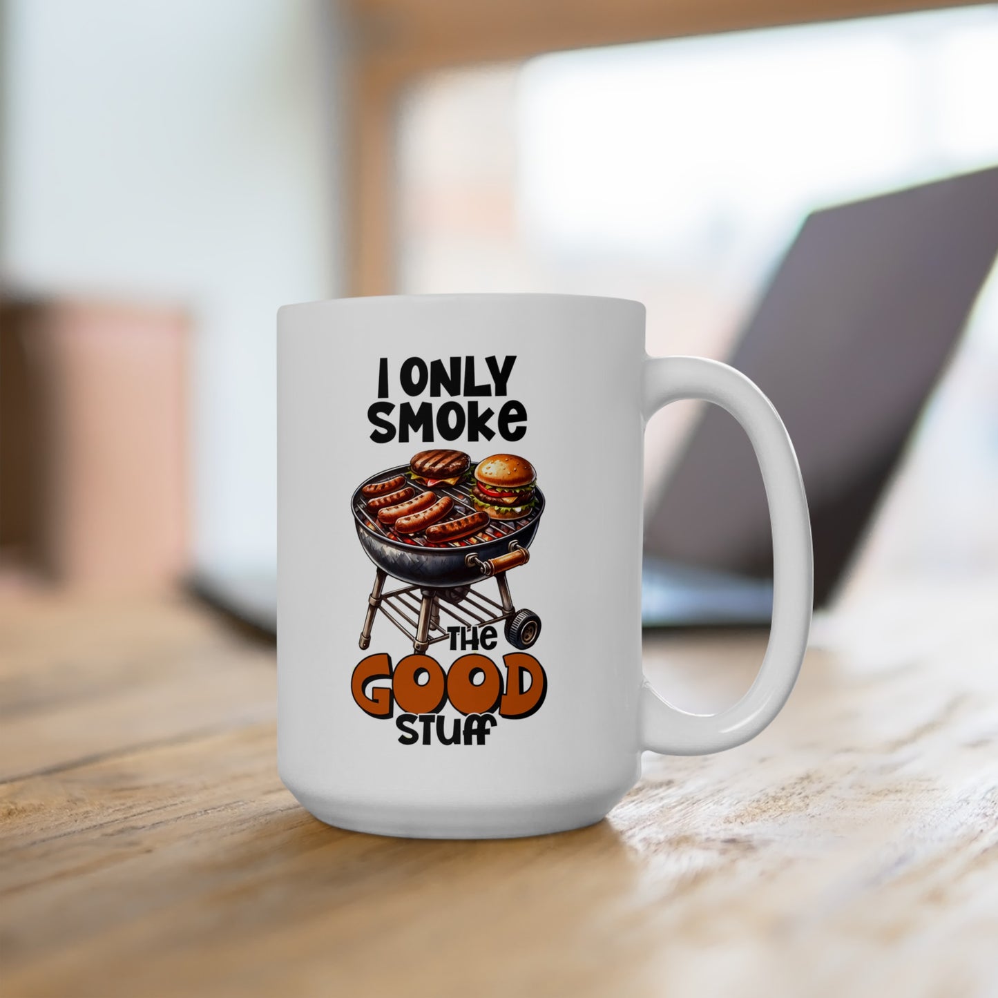 15 oz Funny BBQ Coffee Mug, Humorous BBQ Mug, BBQ lover coffee cup, BBQ gift idea