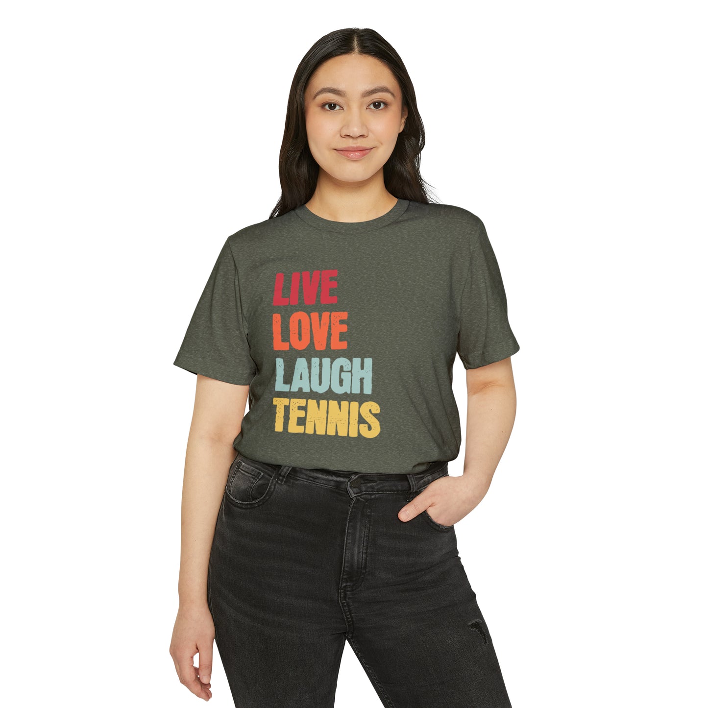 Live Love Laugh Tennis Unisex Recycled Organic T-Shirt