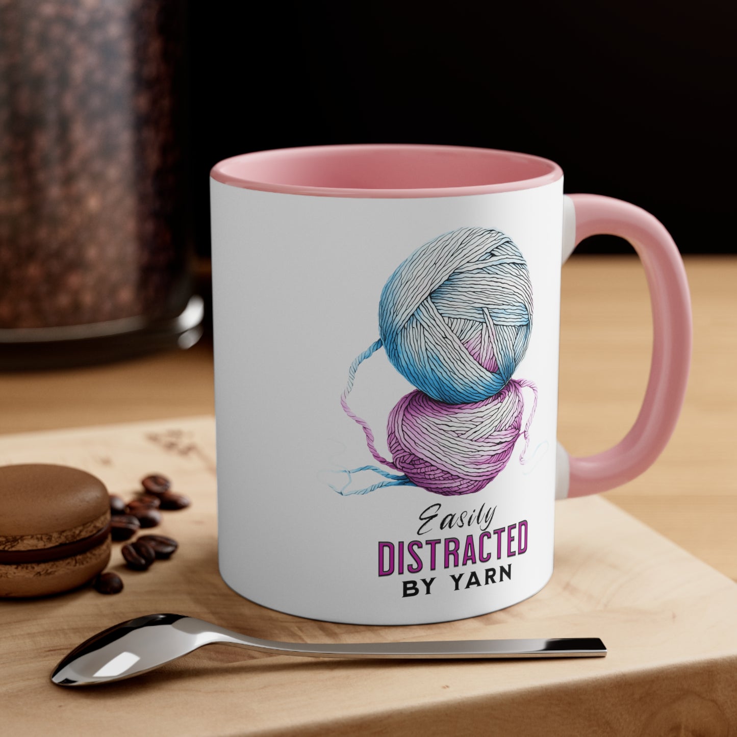 Easily Distracted by Yarn Accent Coffee Mug, 11oz