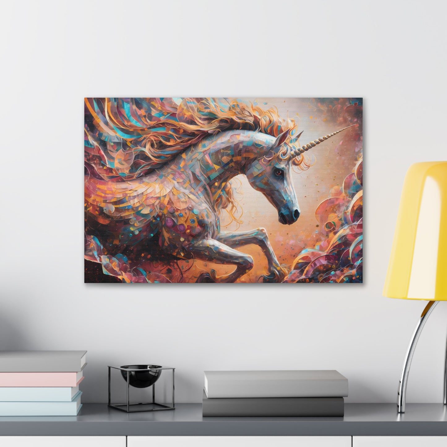 Unicorn Poster, Unicorn Art, Vibrant Abstract Unicorn Canvas Art – 2 sizes of Whimsical Magic!