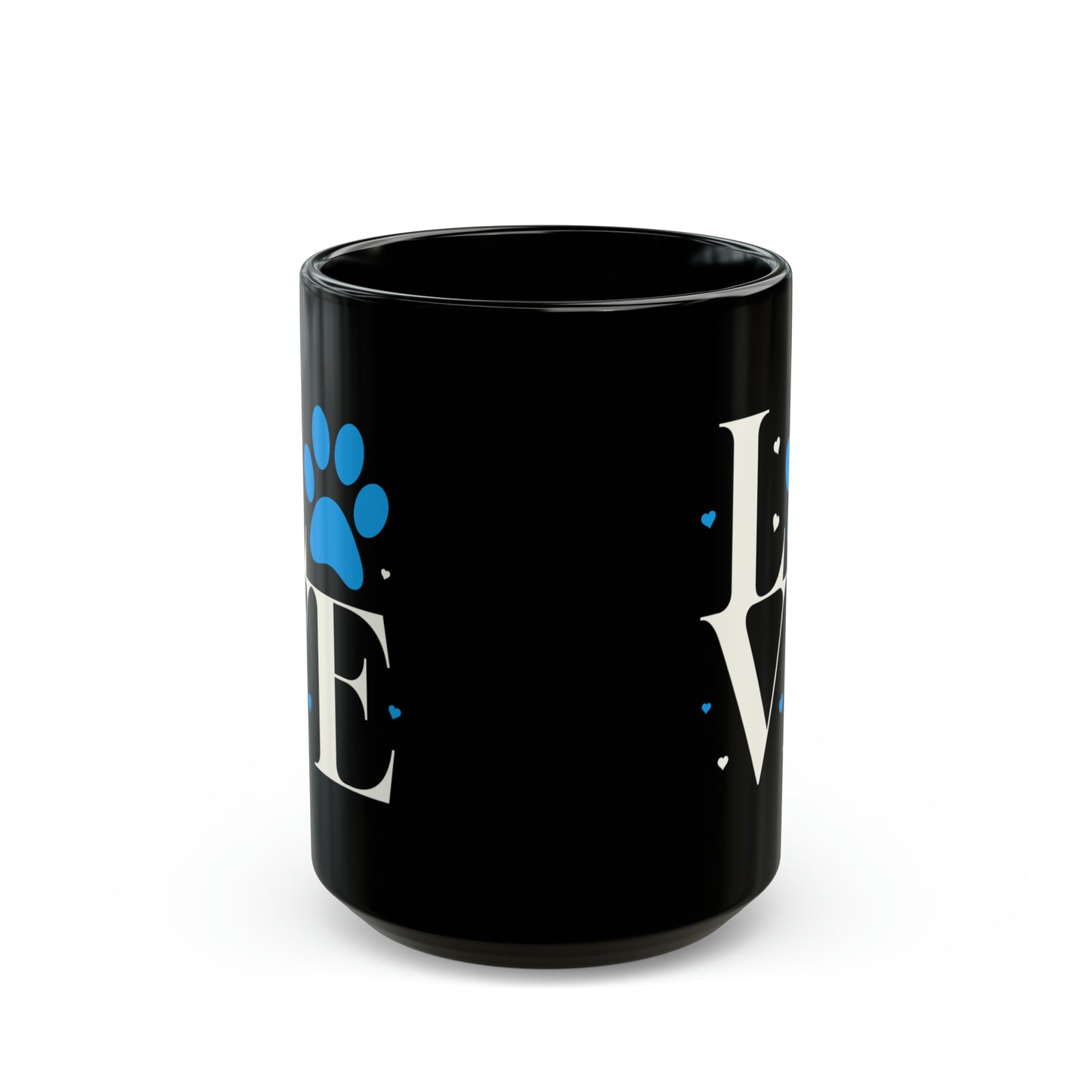 LOVE Paws Black Mug, 11oz or 15oz