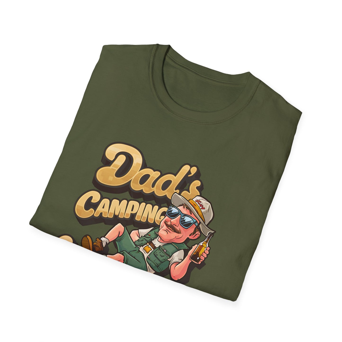 Dad's Camping Vacation T-shirt Dad T-shirt Dad Funny Tshirt Father's day  Camping Softstyle T-Shirt