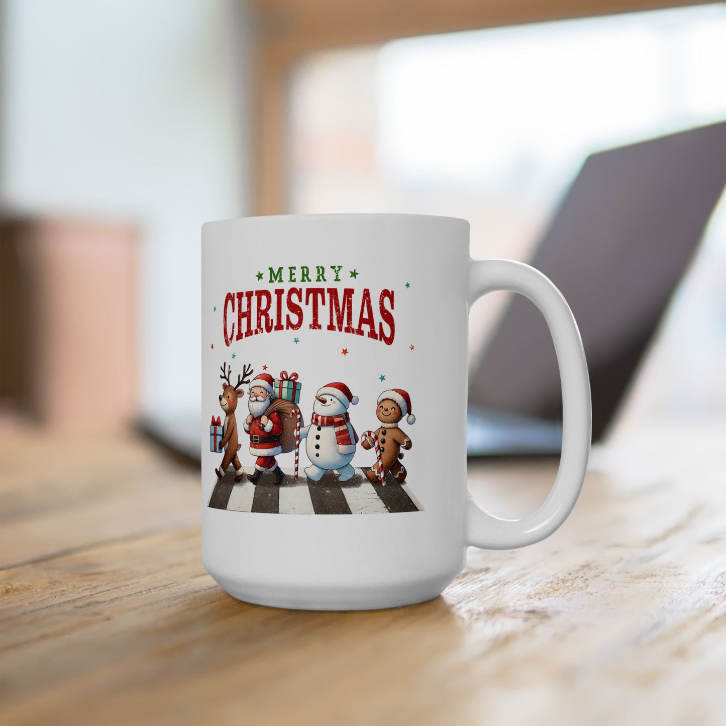 15oz Funny Christmas Coffee Mug, Abbey Road Christmas Mug, Humorous Mug, Holiday Coffee Mug, Humorous Christmas Mug