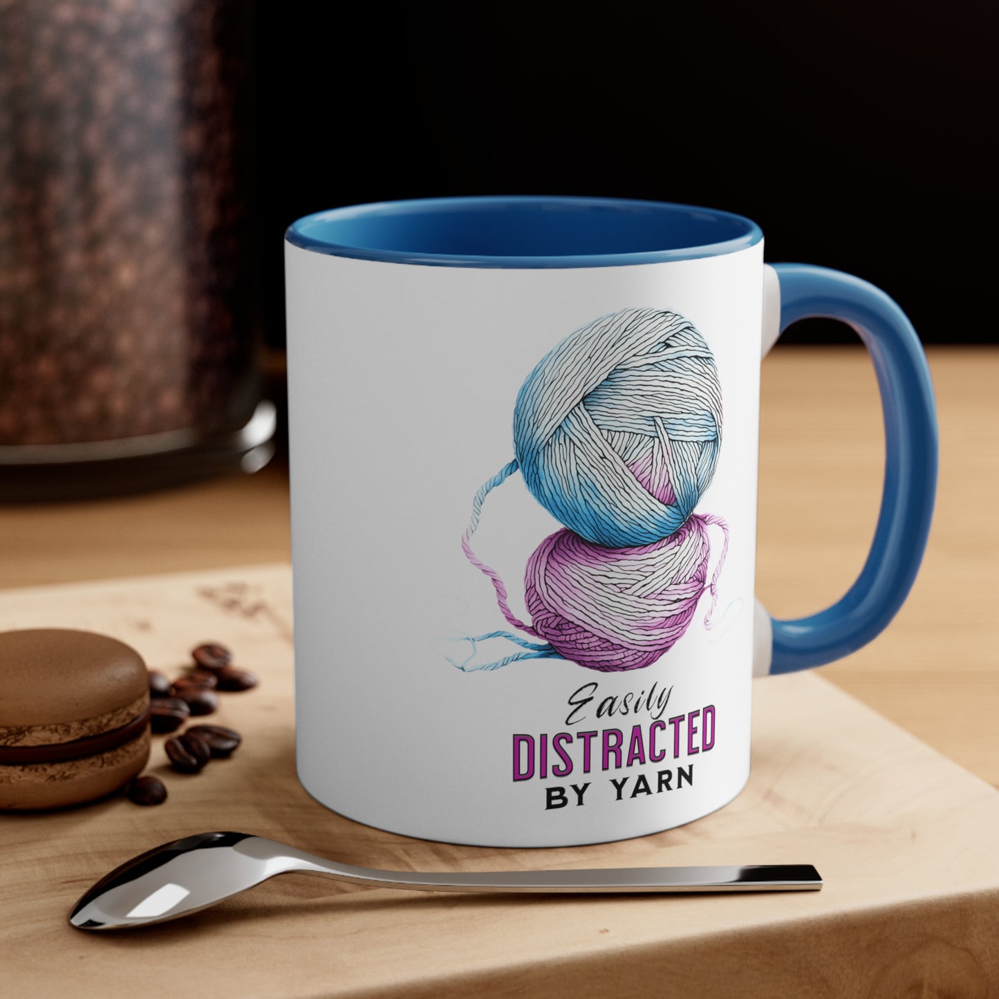 Easily Distracted by Yarn Accent Coffee Mug, 11oz