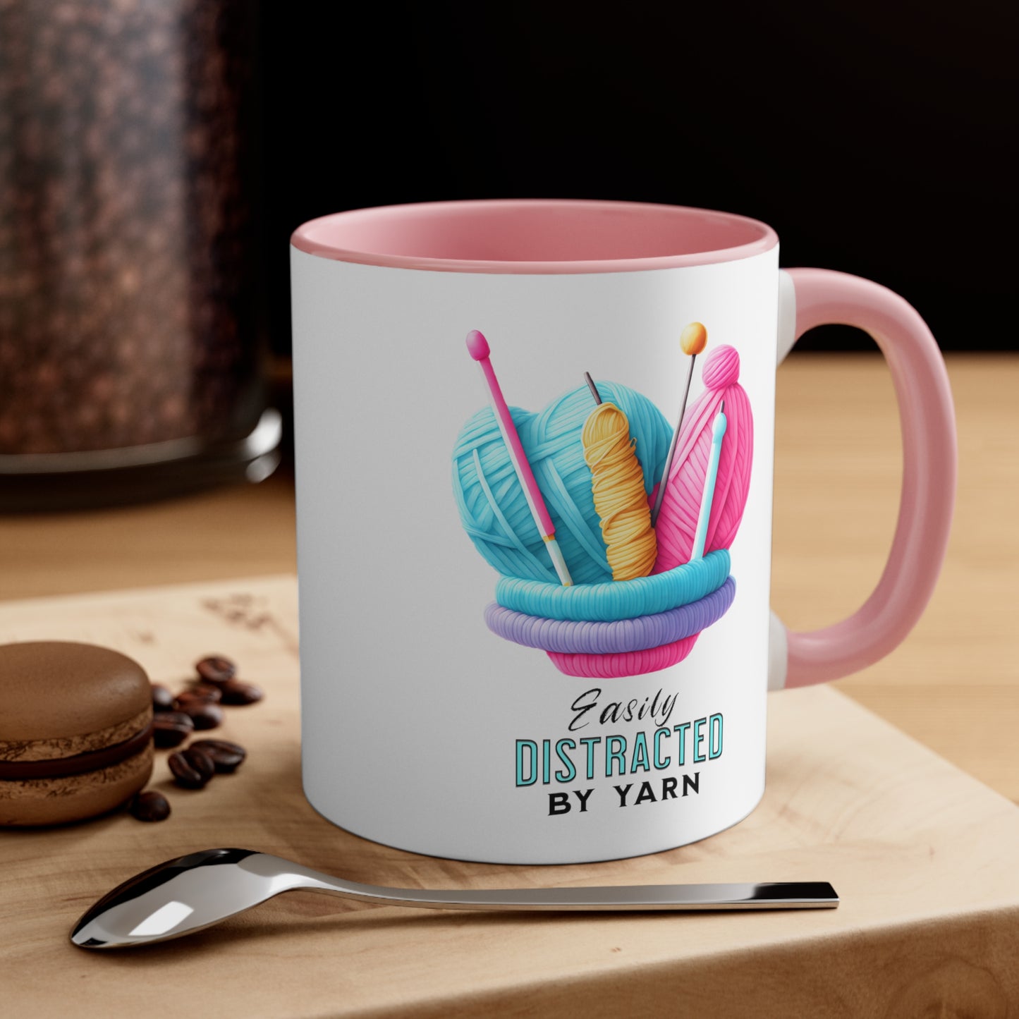 Easily Distracted by Yarn Accent Coffee Mug, 11oz