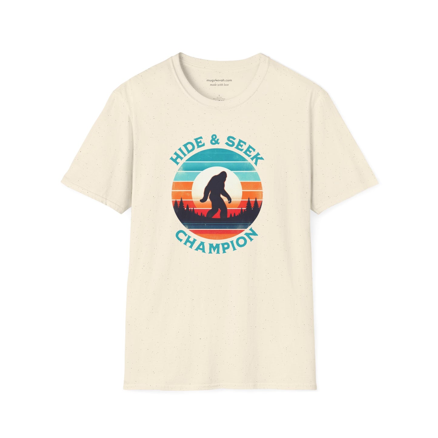 Bigfoot Yeti Sasquatch Sighting Hide and Seek Mountain T-shirt Gift Apparel Tee Unisex Softstyle T-Shirt