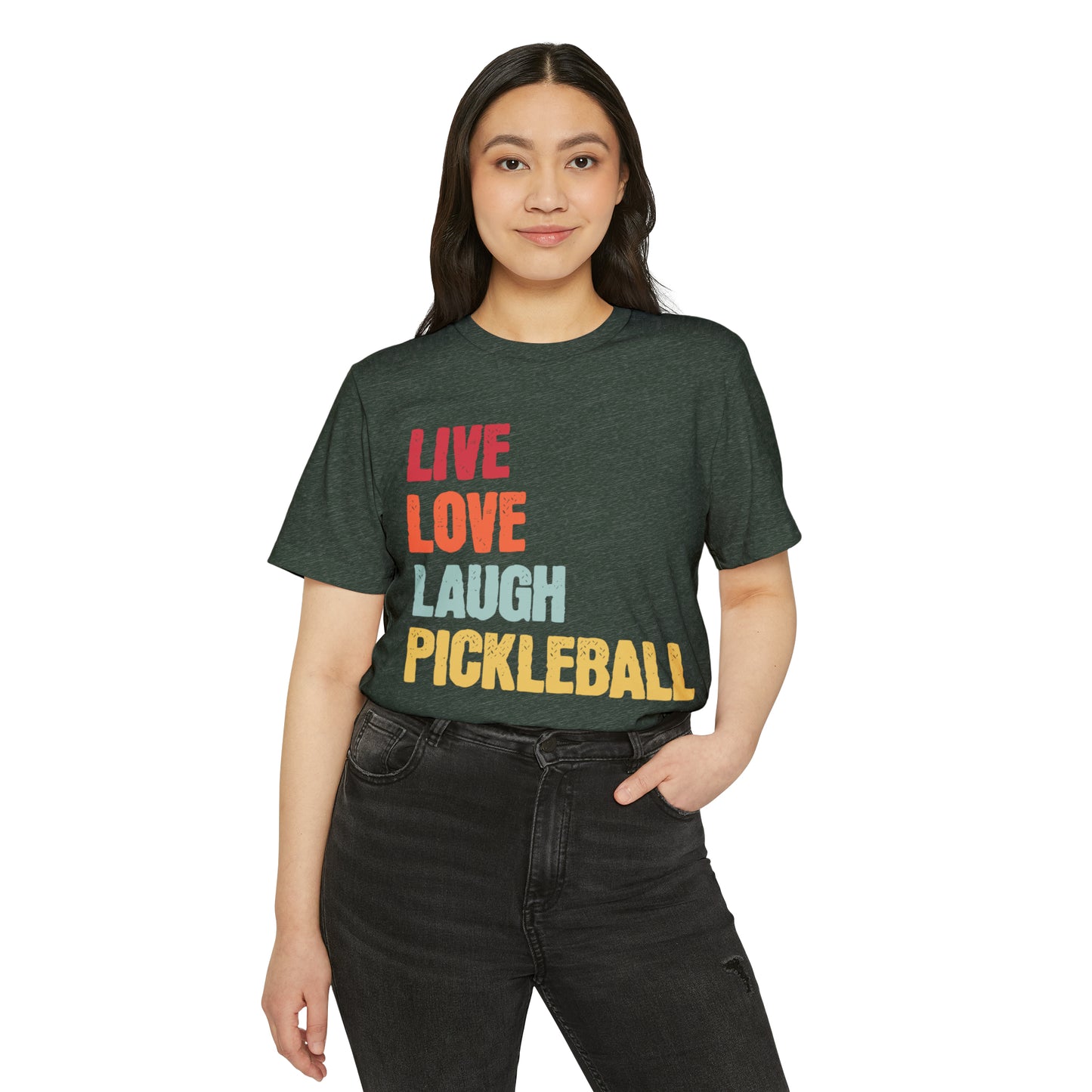 Live Love Laugh Pickleball Unisex Recycled Organic T-Shirt