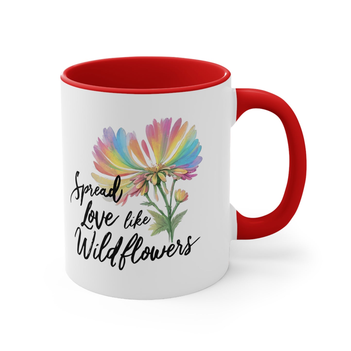 Spread Love Like Wildflowers LGBT Pride Rainbow 11oz Coffee Mug LGBTQ