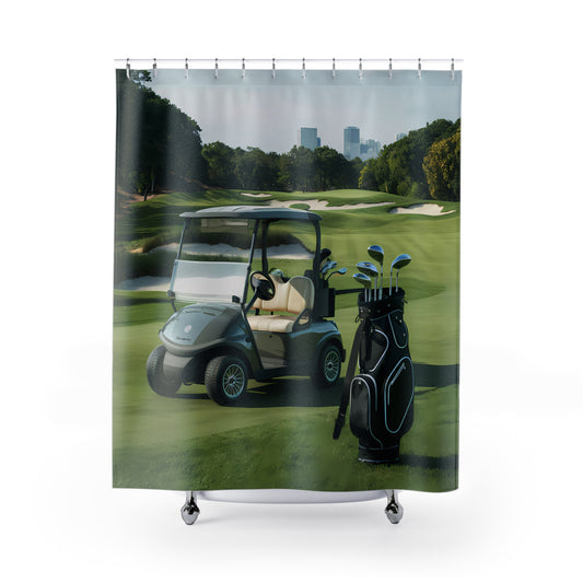 Golf Themed Shower Curtain 71 x 74" – Perfect Bathroom Decor for Golf Enthusiasts