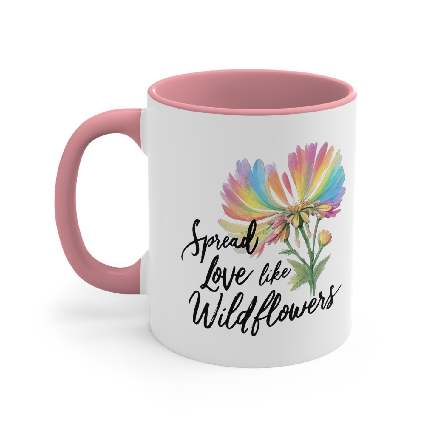 Spread Love Like Wildflowers LGBT Pride Rainbow 11oz Coffee Mug LGBTQ