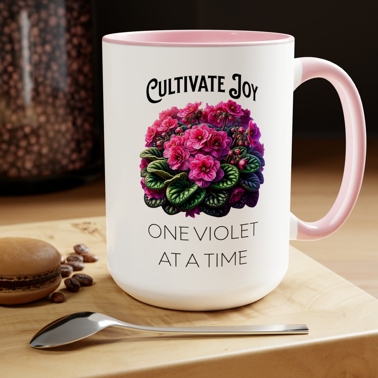 African Violet Cultivate Joy 15oz Coffee Mug