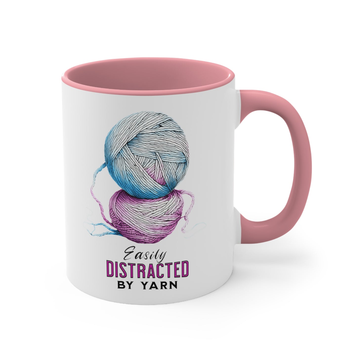 Easily Distracted by Yarn Accent Coffee Mug, 11oz