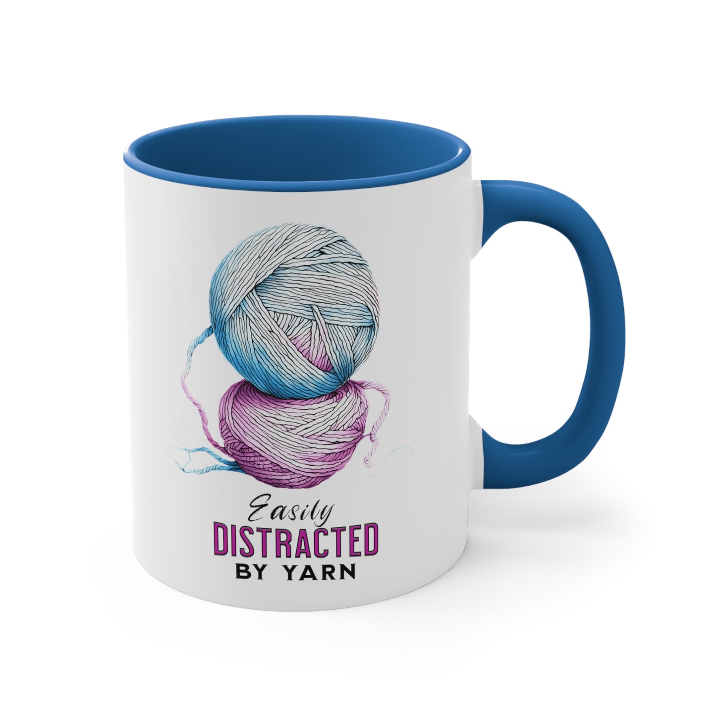 Easily Distracted by Yarn Accent Coffee Mug, 11oz