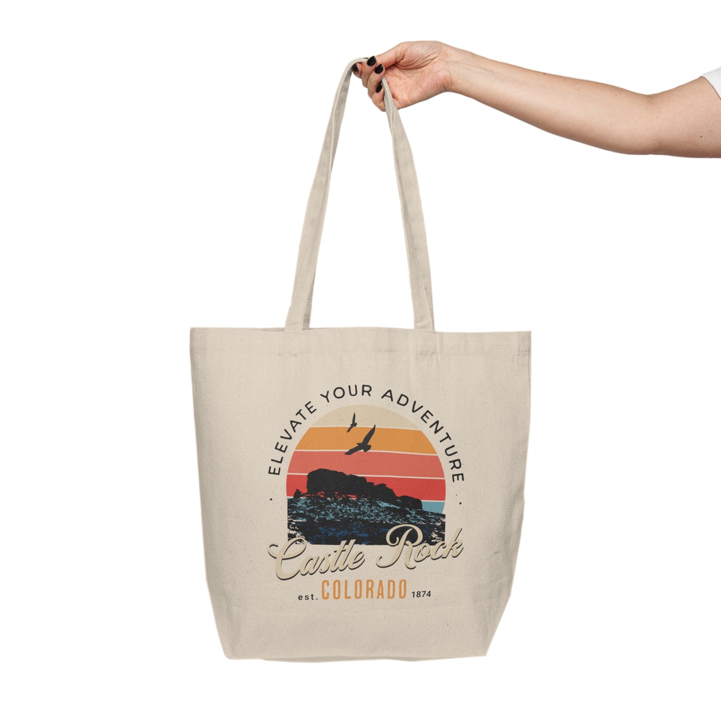 Castle Rock Colorado Canvas Shopping Tote 15" x 18"