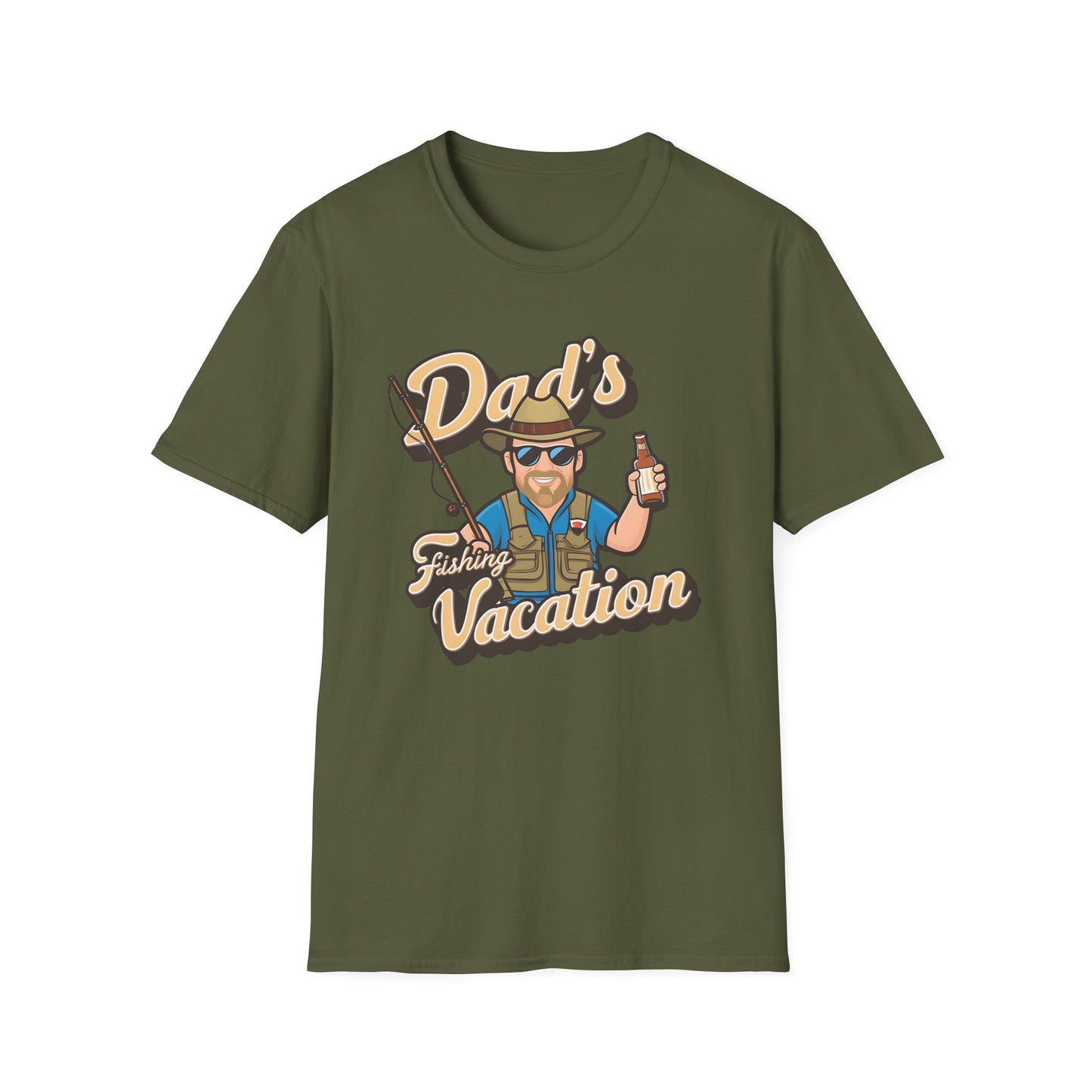 Dad's Fishing Vacation T-shirt Dad T-shirt Dad Funny Tshirt Father's day  Softstyle T-Shirt