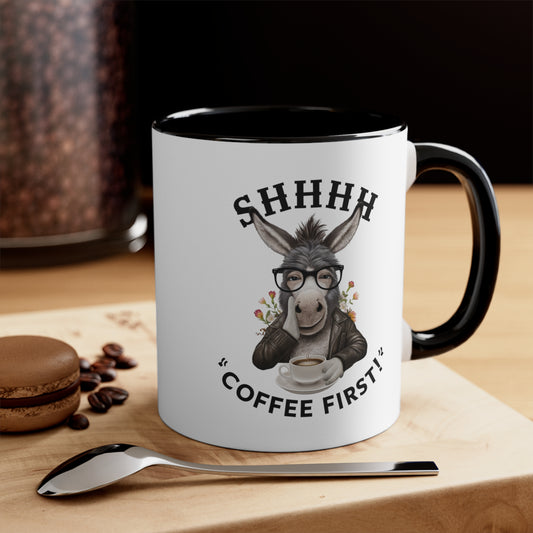 Donkey Coffee Funny Animal Accent Coffee Mug, 11oz