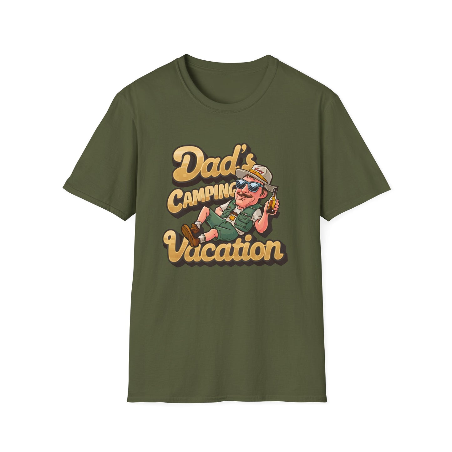 Dad's Camping Vacation T-shirt Dad T-shirt Dad Funny Tshirt Father's day  Camping Softstyle T-Shirt