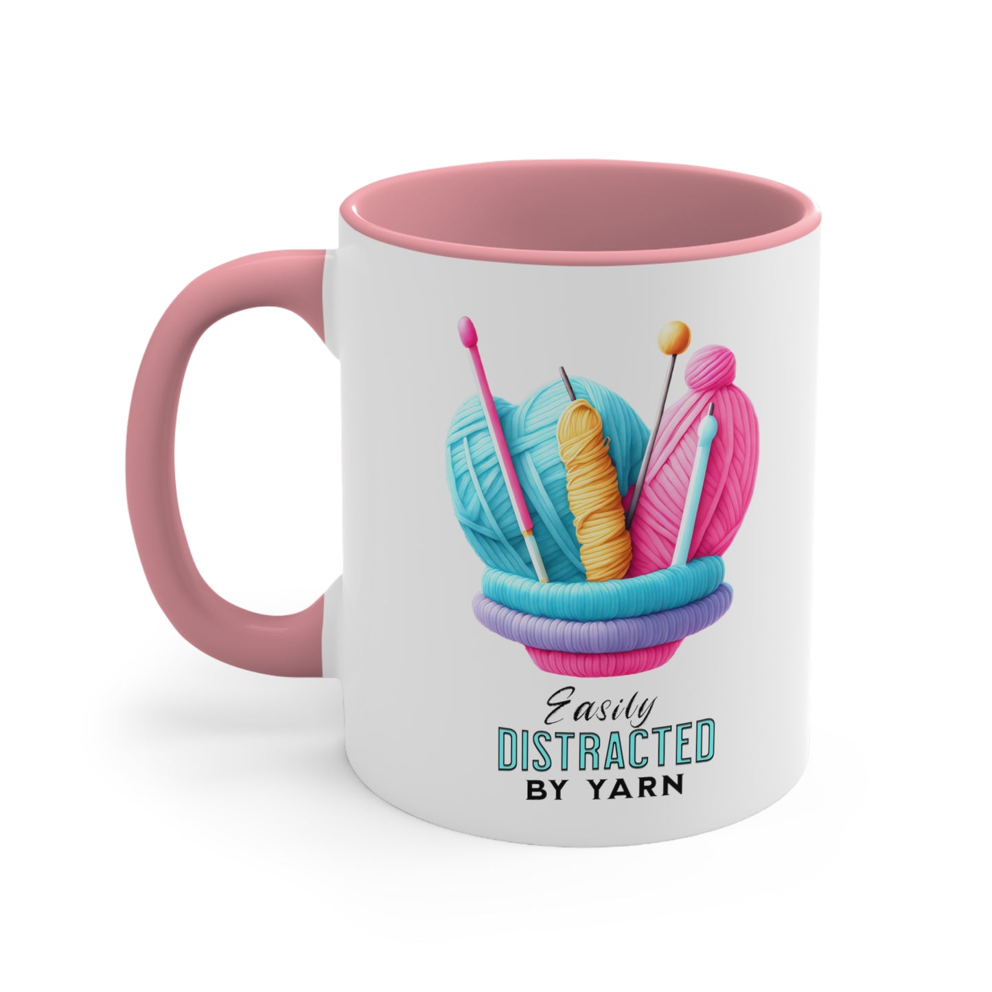 Easily Distracted by Yarn Accent Coffee Mug, 11oz