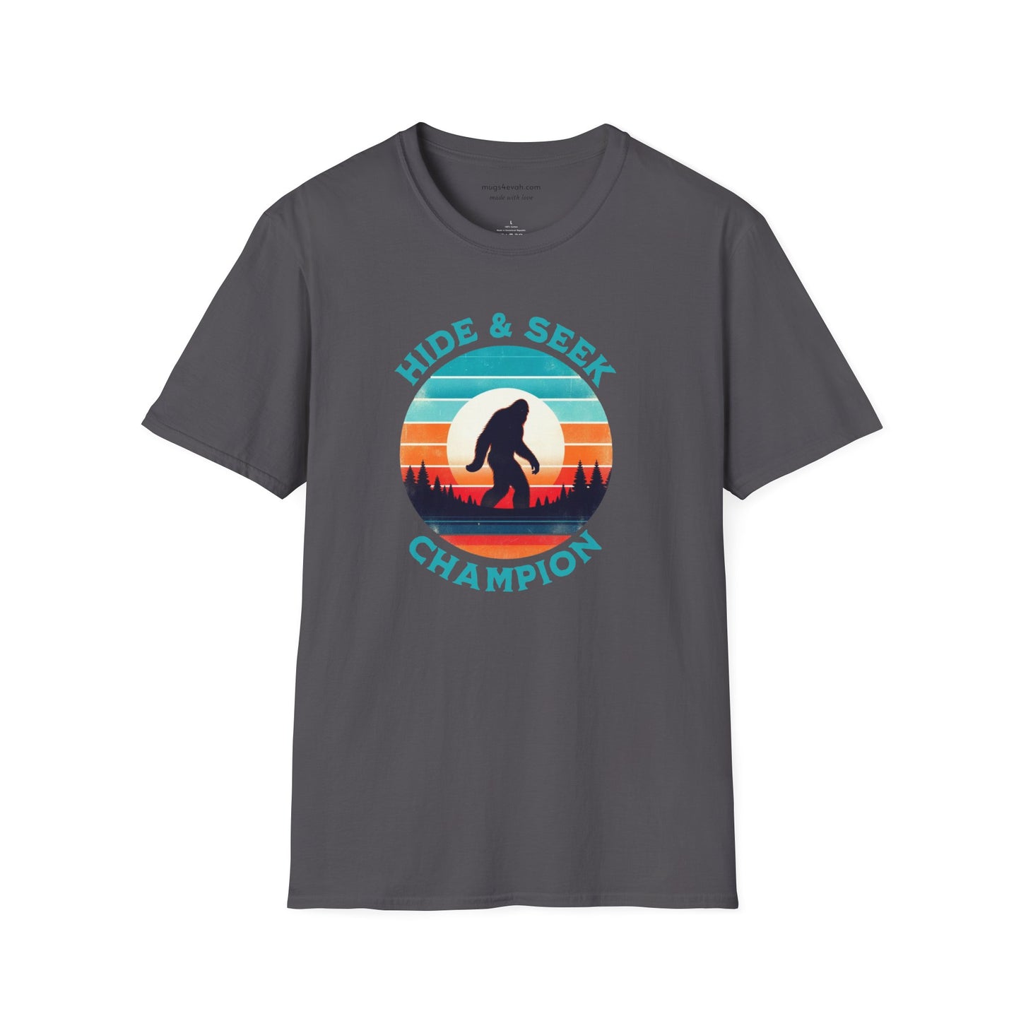 Bigfoot Yeti Sasquatch Sighting Hide and Seek Mountain T-shirt Gift Apparel Tee Unisex Softstyle T-Shirt