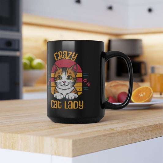 Crazy Cat Lady 15oz Mug Cat Lover Mug Great Gift For Cat Lover Black Mug 15oz