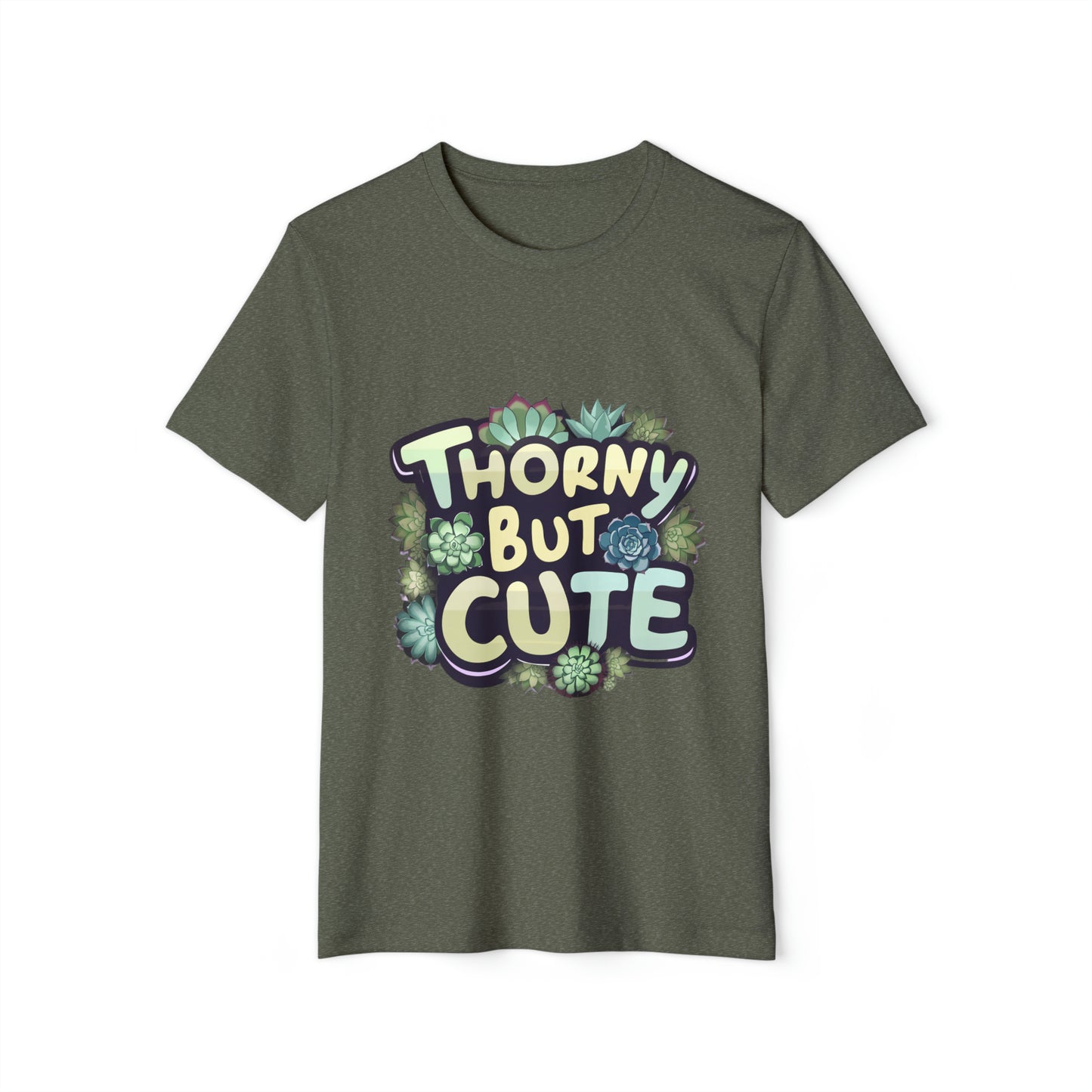 Thorny But Cute Succulent Unisex Recycled Organic T-Shirt