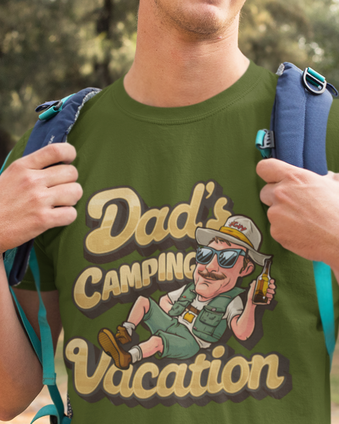 Dad's Camping Vacation T-shirt Dad T-shirt Dad Funny Tshirt Father's day  Camping Softstyle T-Shirt