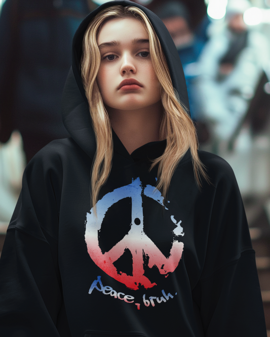 Peace Bruh Peace Sign Peace Symbol Unisex Heavy Blend™ Hooded Sweatshirt