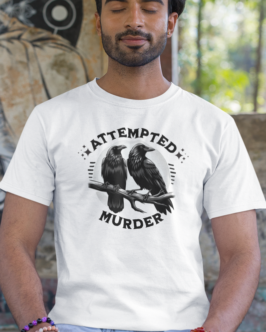 Attempted Murder Crows T-shirt Gift Apparel Tee Unisex Softstyle T-Shirt