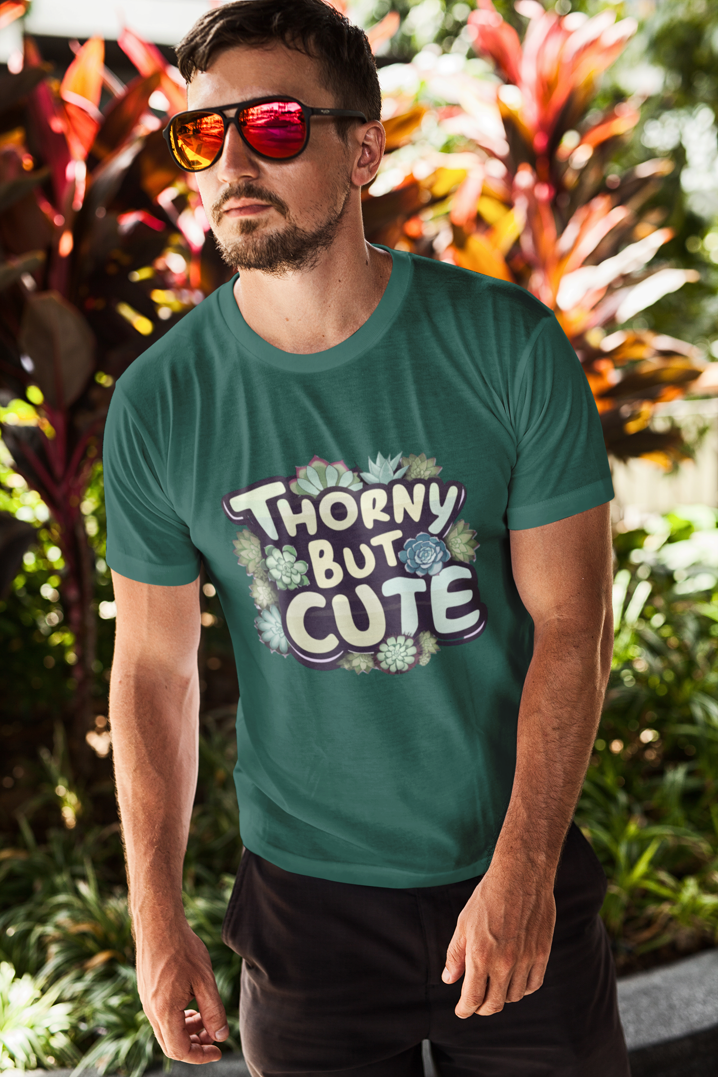 Thorny But Cute Succulent Unisex Recycled Organic T-Shirt