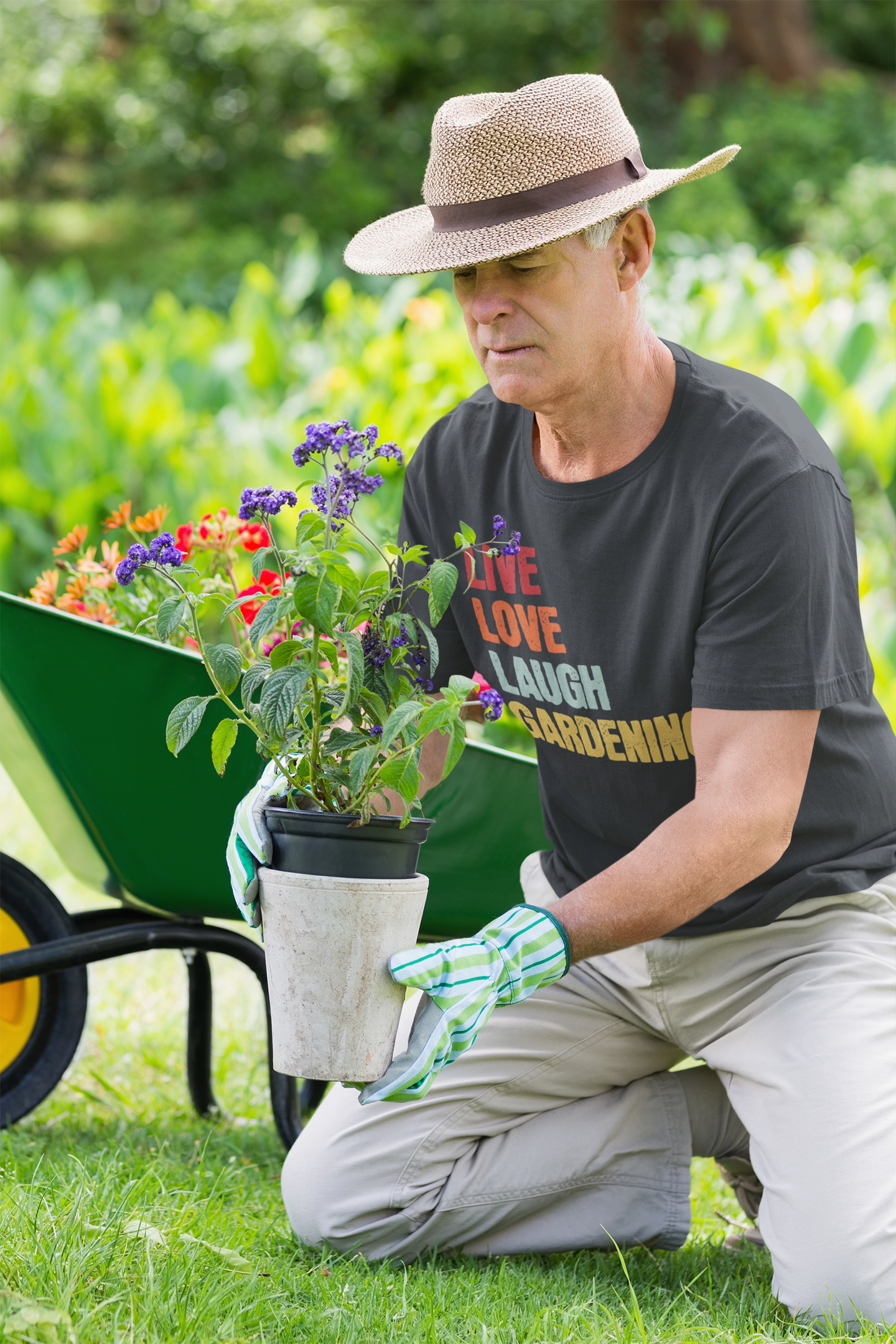 Live Love Laugh Gardening Unisex Recycled Organic T-Shirt